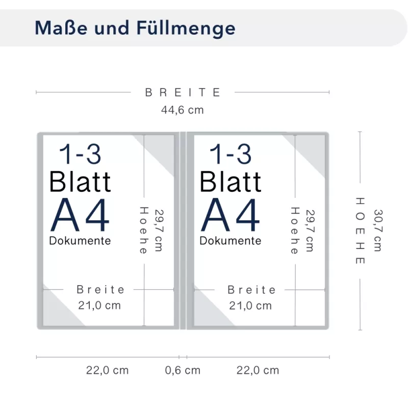 Premium Karton-Mappe 2-teilig in pearl white mit 2 Seiten Dreiecktaschen