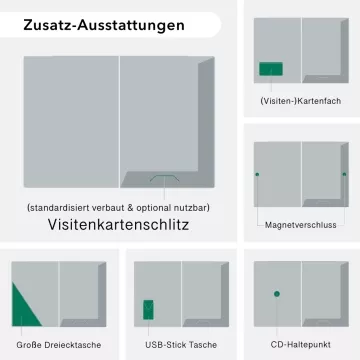 Naturkarton-Mappe 1-teilig in Steingrau mit Laschen