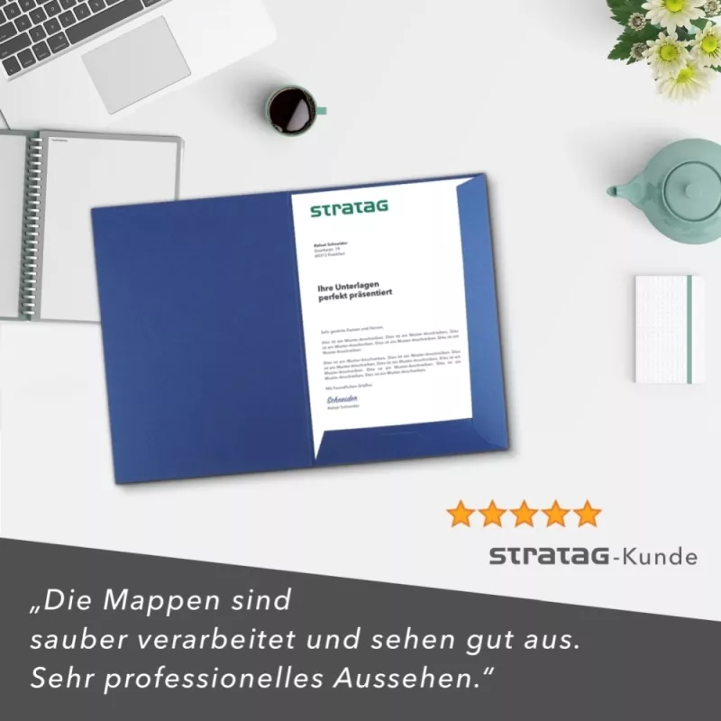 10 Stück Präsentationsmappen mit Laschen BL-exclusivdruck® Naturkarton (1761)