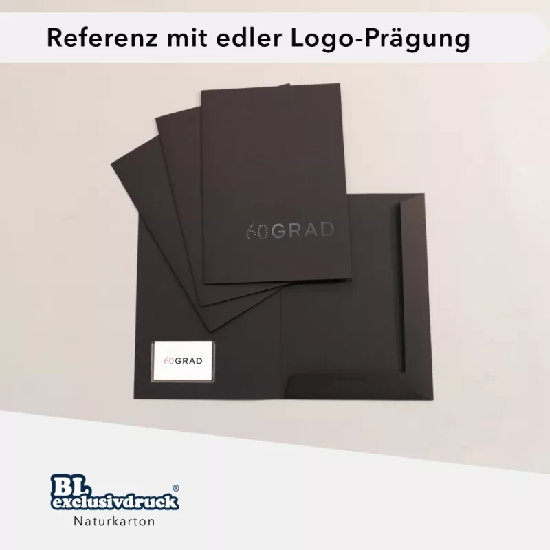 10 Stück Präsentationsmappen mit Laschen BL-exclusivdruck® Naturkarton (1751)