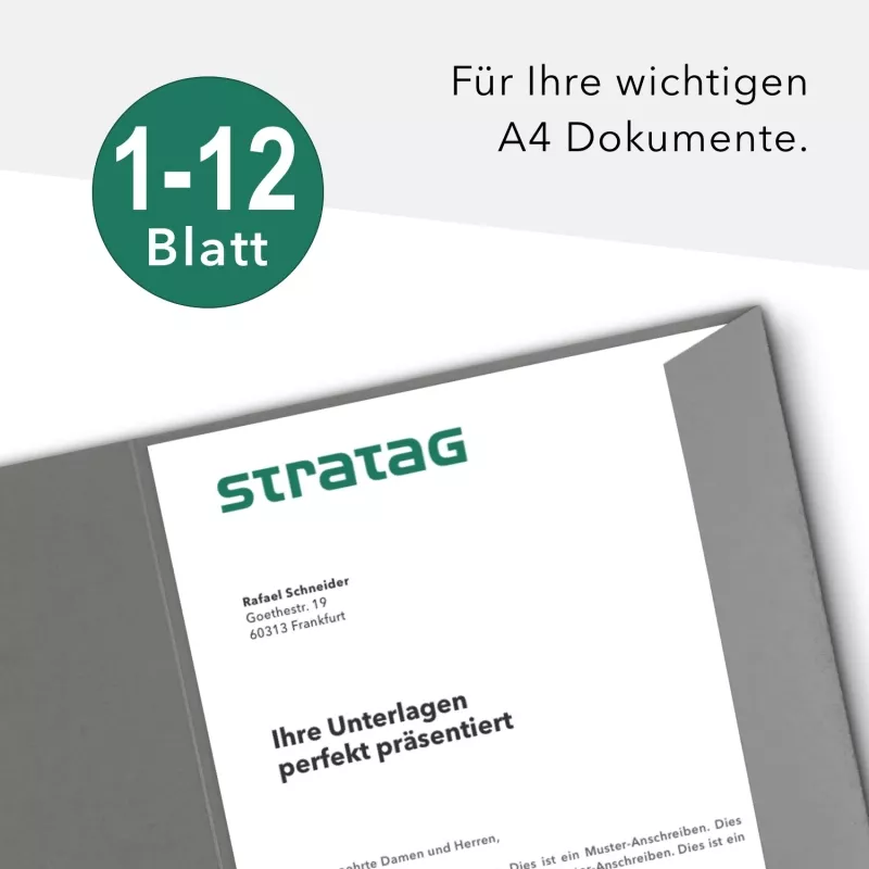 10 Stück Präsentationsmappen mit Laschen BL-exclusivdruck® Naturkarton (1741)